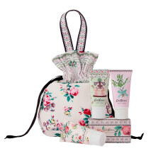 Hand Cream, Body Cream, Body Wash 3x 30ml, Scented Soap 100g, Drawstring Bag For All Travel Beauty Essentials, Shea Butter, Cruelty Free and Vegan