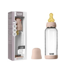 Boheme Baby Glass Bottle 8 oz /240 ml. Anti-Colic. Round Natural Rubber Latex Nipple. Supports Natural Breastfeeding - Blush
