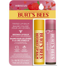 Lip Balm Multipack, 2x4.25g, Pink, Pack Of 1: Moisturising Lip Balm Duo, Beeswax & Tinted in Hibiscus, Natural, Softening, Nourishing, Dry Lip Care