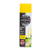 Smooth Metal Spray Paint Yellow 500 ml - UV & Rust Resistant Paint for Metal Furniture, Gates & Railings, No Primer Needed