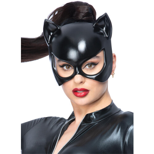 Smiffy's Fever Black Cat Eyemask - on Elastic -