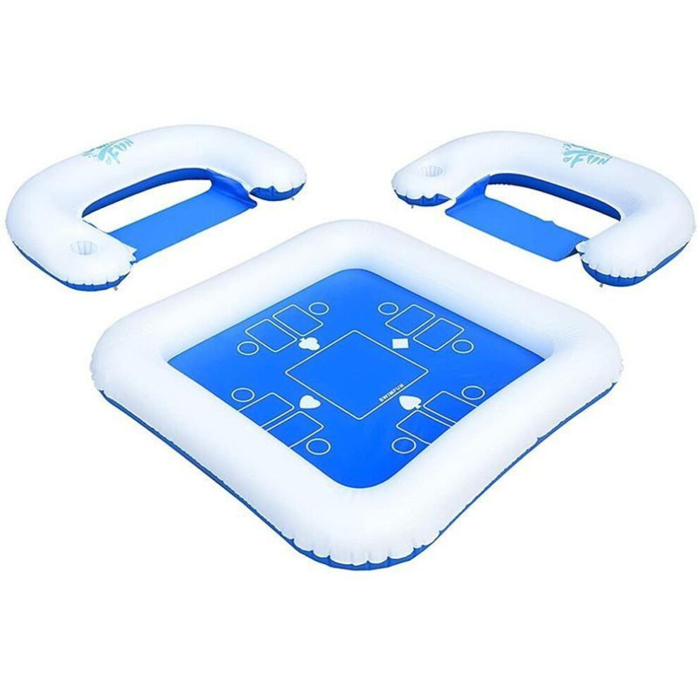 Pvc Inflatable Water Game Table Swimming Pool U-shaped Seat Water Poker Table Game Mat Inflatable Poker Table Toy