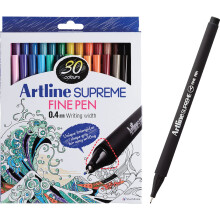 Supreme Fine Pens (Pack of 30 Vivid Colours). 0.4mm Fine Tip, Technical Drawing Pen for Artists, Designers & Illustrators, Water-Based Ink - Genuine