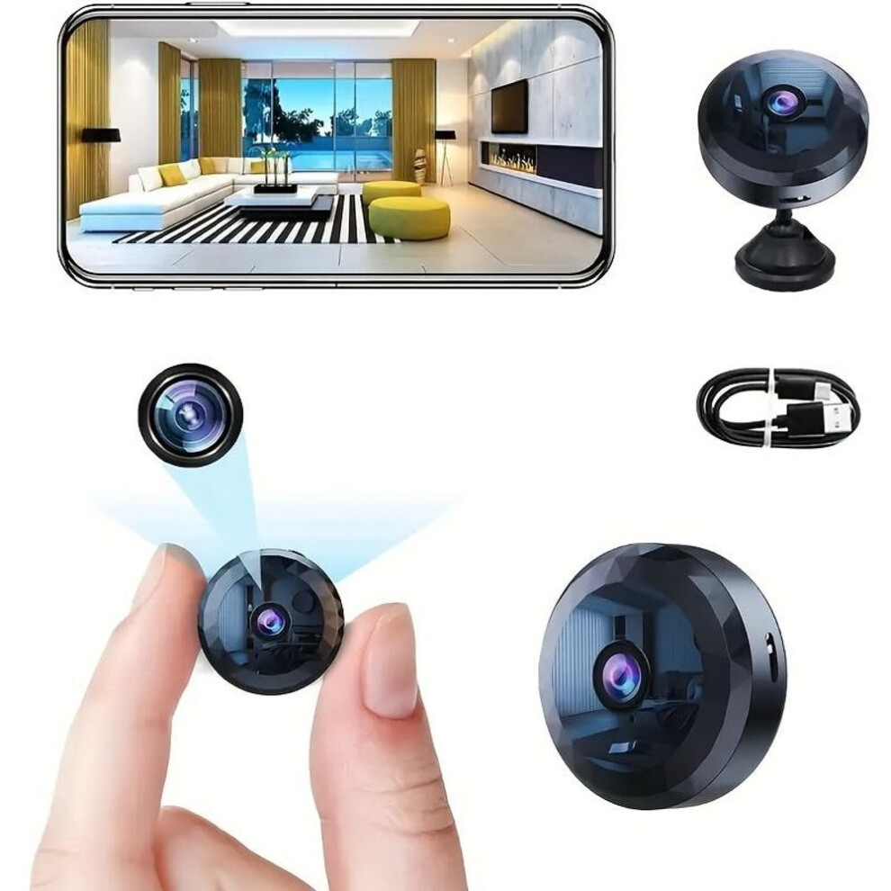 Wireless Mini Wifi Security Camera With Night Vision, Motion Detection, Rechargeable Battery, Easy Installation, 480p Magnetic Mount