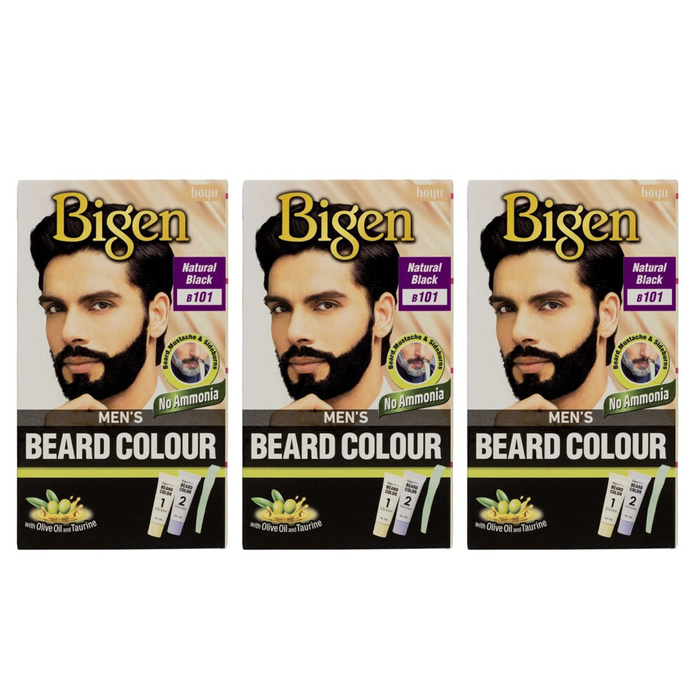 Bigen Mens Beard Natural Black B101 (Set Of 3)