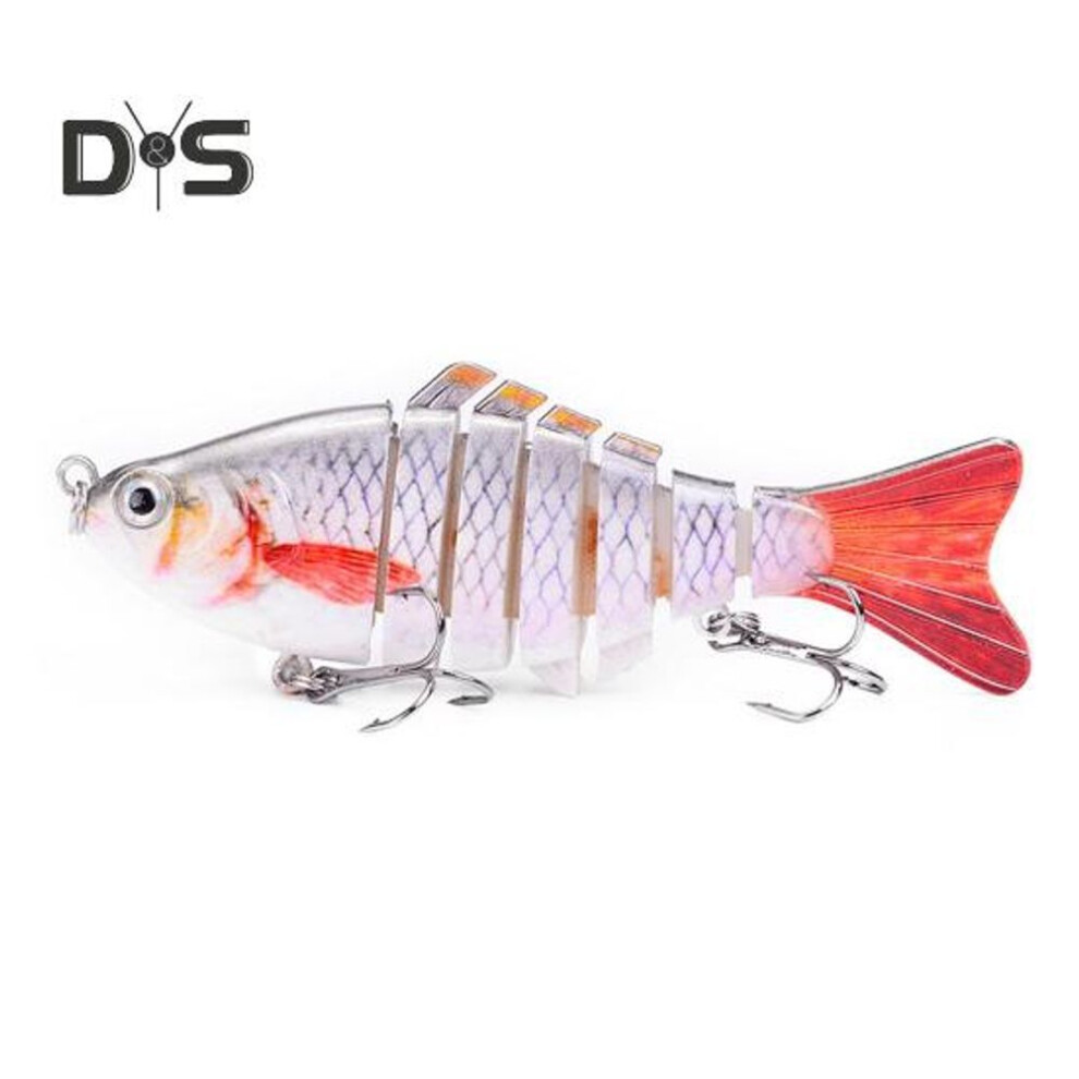 (as the picture, B) 10CM/15.3G Multi-Jointed Fishing Lure with Hooks Realistic 7-Section Swimbait Plastic Artificial Bait Freshwater Saltwater Fishing Accessories