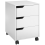 Homcom MDF Mobile File Cabinet w/ 3 Drawers Locking Wheels Metal Rails White 9
