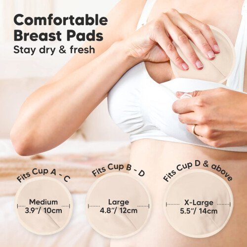 KeaBabies, Comfy Stillpads, Groß, Bare Beige, 14 Stück 2