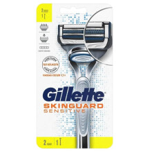 SkinGuard Sensitive Razor + 2 Razor Blade for Men, for Sensitive Skin and Prevents Skin Irritation