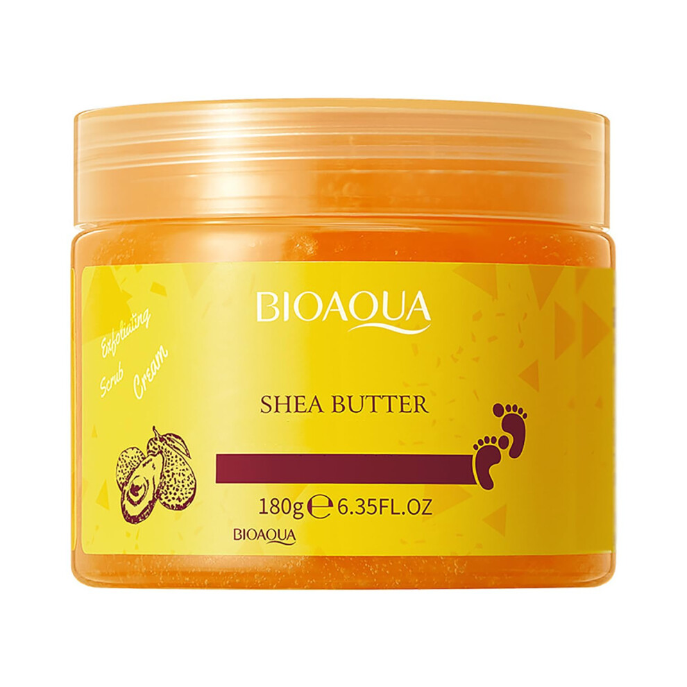 Bioaqua Cream Foot Care Herbal Massage Scrub-Exfoliating Cleansing Delicate Feet Skin Shea Oil Natural Extracts180g