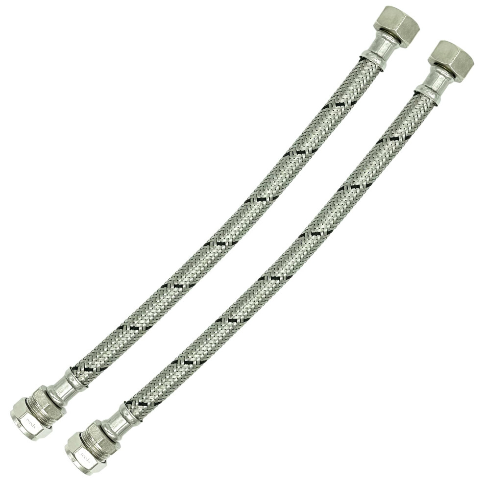2X Reeds 15Mm X 1/2Inch Flexi 900Mm Flexible Braided Tap & Inlet Valve Connector Pack Of 2 Wras Approved 5060795862370