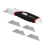 Amazon Heavy Duty Retractable Auto-Load Ergonomic Utility Knife 3-Position Locking Blade with 4 Replaceable Blades in Designed Storage, Black/Silver 1