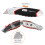 Amazon Heavy Duty Retractable Auto-Load Ergonomic Utility Knife 3-Position Locking Blade with 4 Replaceable Blades in Designed Storage, Black/Silver 4