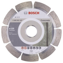 Professional 1x Diamond Cutting Disc Standard for Concrete (for Concrete, Cellular Concrete, Ø 125 x 22,23 x 1,6 x 10 mm, Accessories for Angle