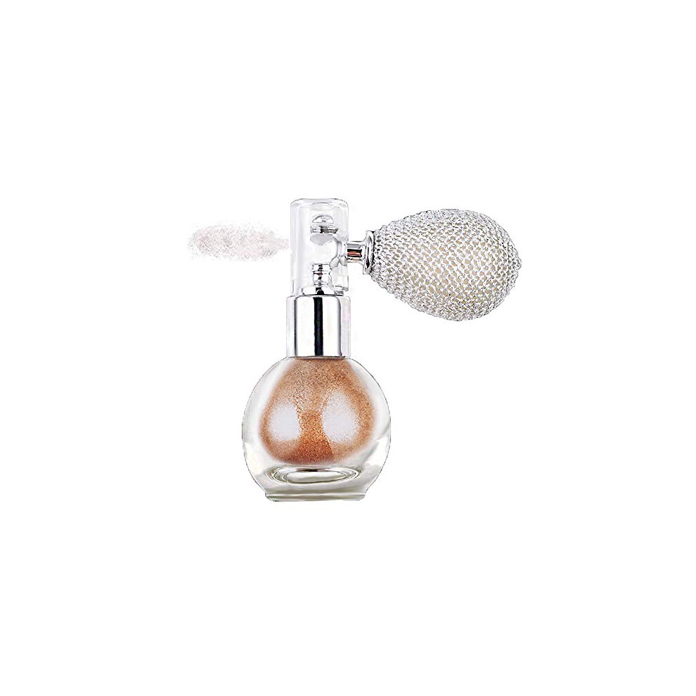 Gl-Turelifes Bronze Highlighter Loose Powder Spray Glitter Powder Spray Shimmer Sparkle Powder Makeup Spray For Hair Face Body Cosmetic (#4 )
