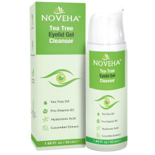 Tea Tree Eyelid Gel Cleanser – Plant-Based Daily Cleanser with Cucumber, Pro-Vitamin B5 & Hyaluronic Acid – Refreshing Eye Area Wash – 50mL