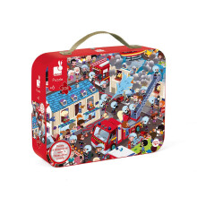 - Extreme Firemen Round Observation Puzzle 208 Pieces - Suitcase with Handle - For children from the Age of 6, J02793 - Plush Soft Toy