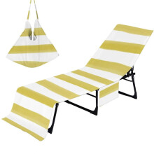 (Yellow) camping kit Yellow Beach Chairs Cover Microfiber Beach Chairs Cover Solid Color Stripe Series Beach Chairs Cover Summer Seaside