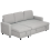 Homcom HOMCOM Pull Out Sofa Bed L Shape Corner Sofa w/ Reversible Chaise Light Grey 9
