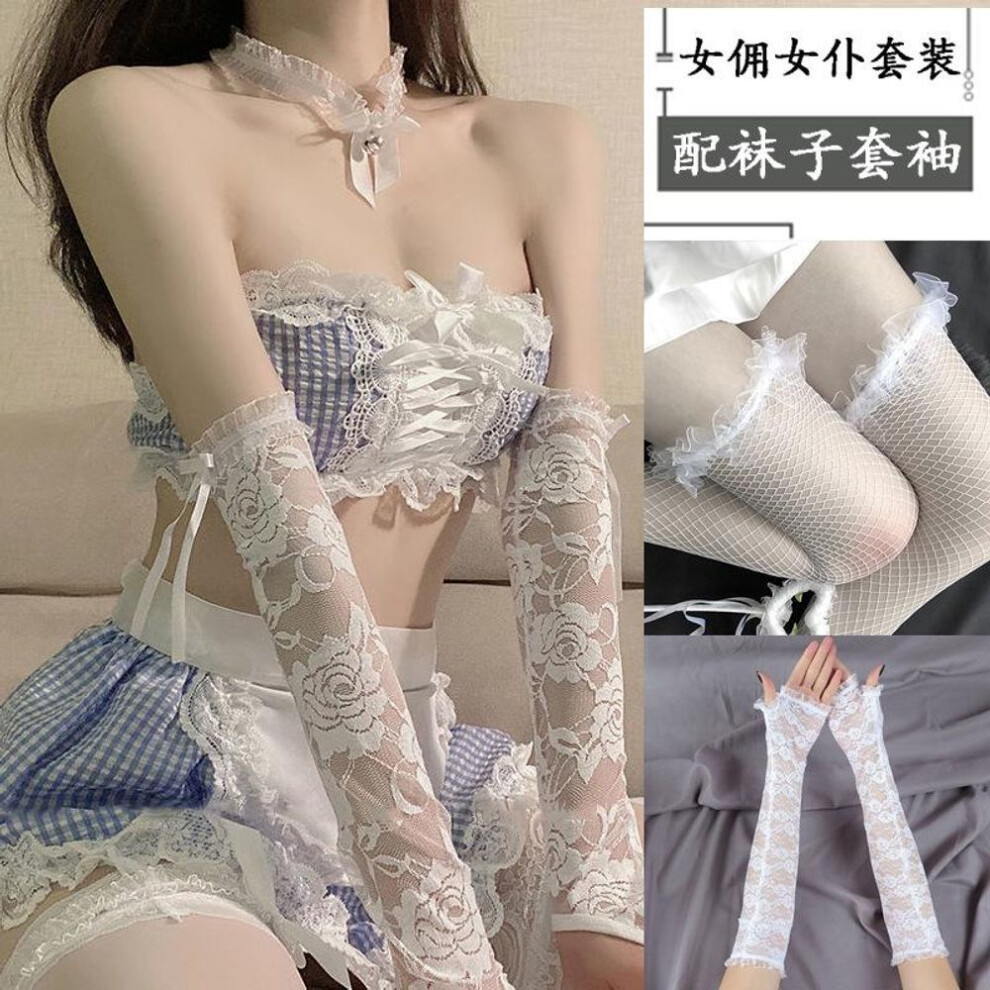 Pure lust, sweet girl tube top princess dress, super spicy cosplay maid skirt set, seductive and sexy