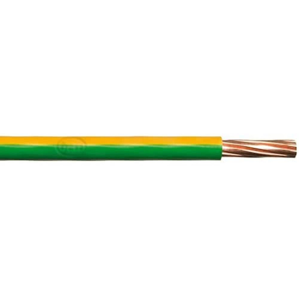 Bh01441 Single Core Round Earth Cable, 6491X 6.0Mm Yellow & Green, 1 Metre (39 Inch) 5013249346971