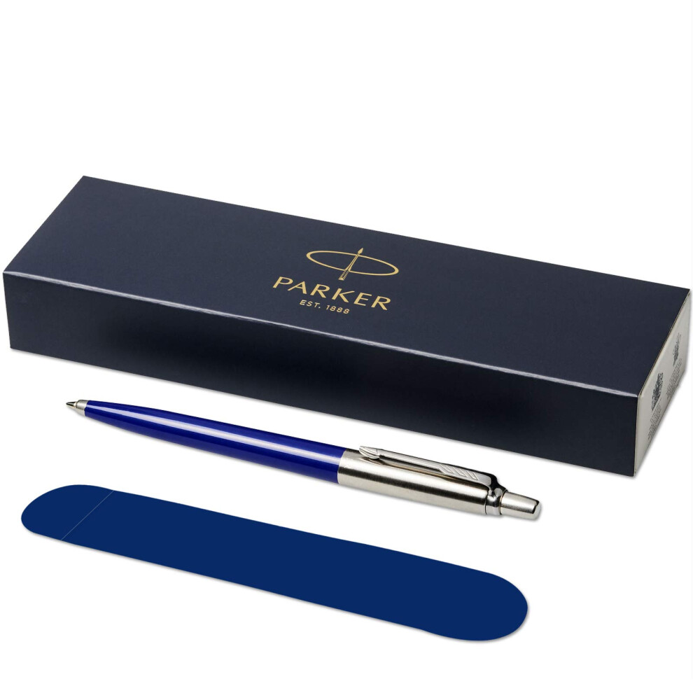 Parker -"Jotter Ballpoint Pen With Velvet Pouch In Gift Box - Ink - Black/Blue