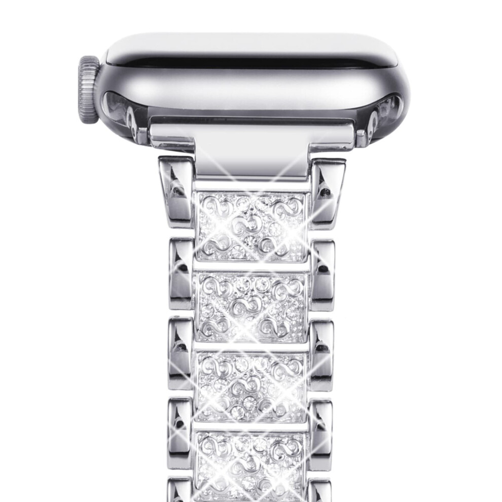 Compatible With Apple Watch Strap 38Mm 40Mm 41Mm 42Mm(Series 10),Women Sparkling Bling Stainless Steel Link Bracelet Replacement Band For Iwatch 619191348305