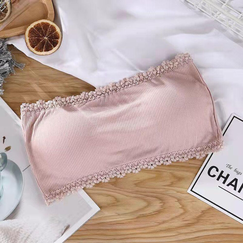 (pink, One size (80-130 jin)) Women's Strapless Tube Top: Anti-Slip, Padded, Backless, Chest-Wrap Bra - Lightweight, Summer-Ready