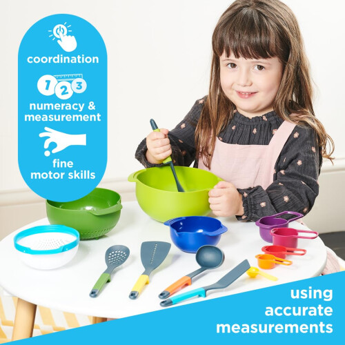Casdon Kitchen Essentials | 14-Piece Colourful Kitchen Play Set for Children 3+ | Encourages Learning & Creativity! 2