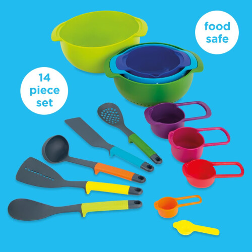 Casdon Kitchen Essentials | 14-Piece Colourful Kitchen Play Set for Children 3+ | Encourages Learning & Creativity! 1