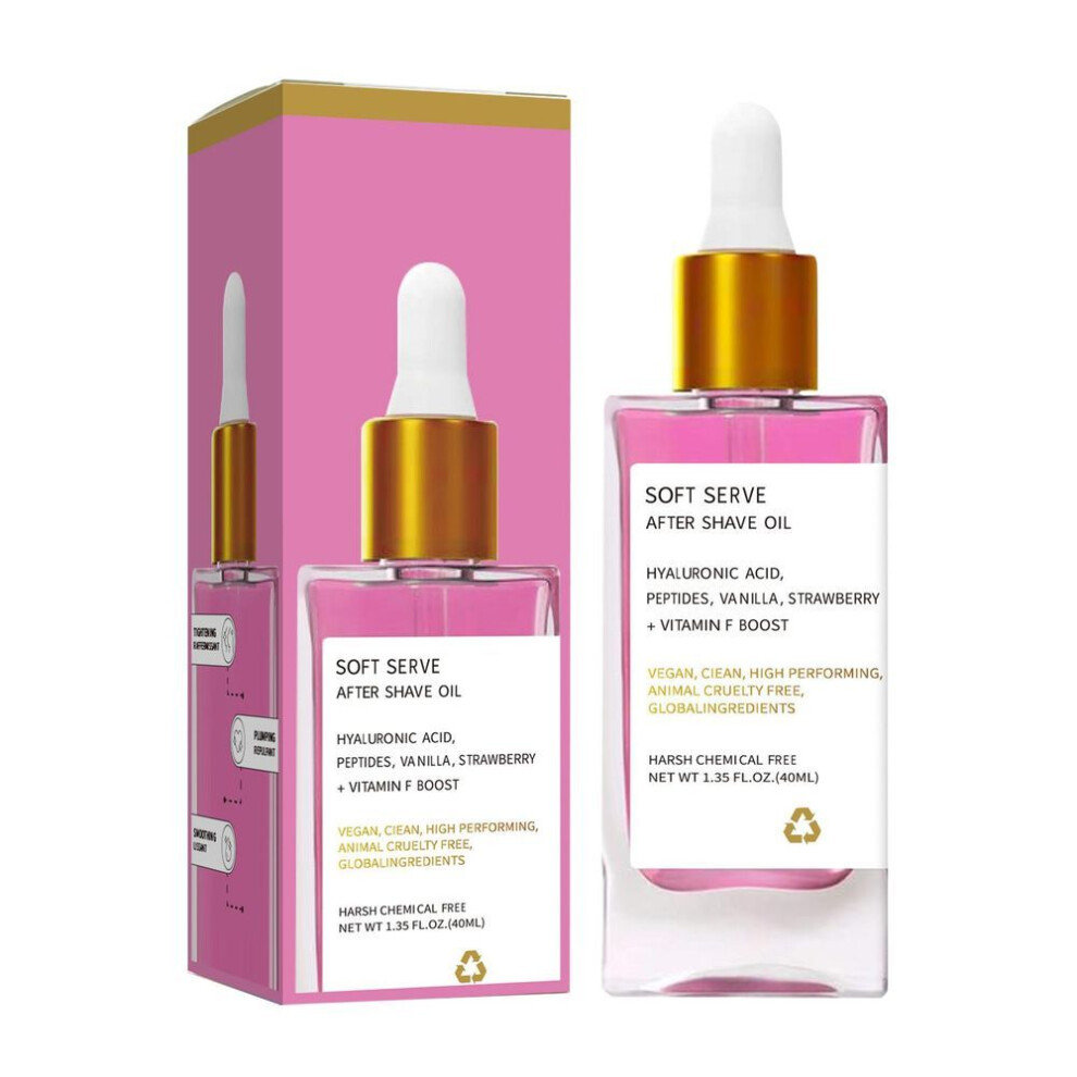 (pink, One Size) Strawberry After Shave Oil Women For Smooth Skin, Soft Serve After Shave Oil, After Shave Oil Strawberry, Soft Serve After Shave Oil 40ml