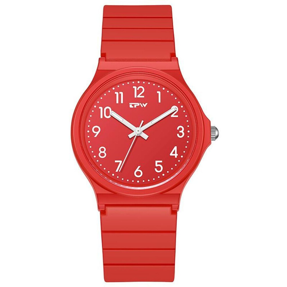 (red) Fashion Design Women's Watches Original Style Rubber Strap Ladies Quartz Wristwatches Best Gifts Clock for Wife,Family,Friend