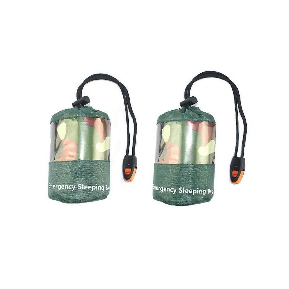 pelle de camping verte Sac de couchage Camouflage imperméable au froid et au vent Sac à dos 10X7X10