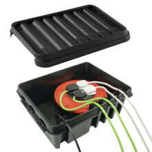 – Large IP55 Weatherproof Outdoor Electrical Connection Box 40 x 31 x 14.5cm – Power Cord Enclosure for Christmas Lights, Timers, Extension Cables