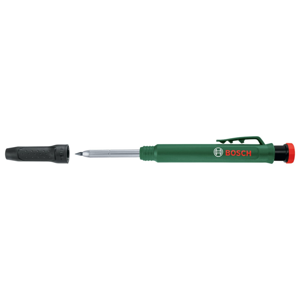 Bosch Deep Hole Marker Pencil (Clever, Deep-Hole Pencil For Marking Stone, Wood, Paper And Multiple Materials; Built-In Sharpener)