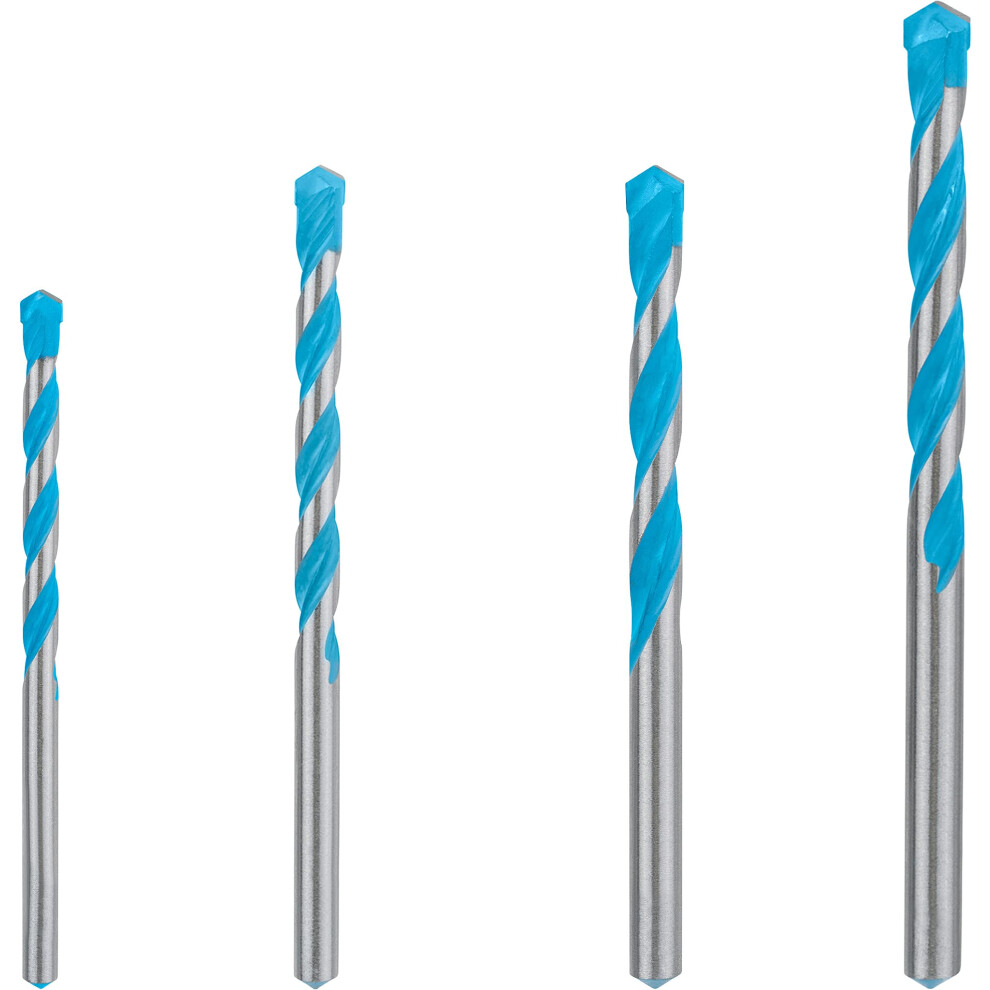 4x EXPERT CYL-9 MultiConstruction Drill Bit Set (for Concrete, Soft tiles, Ø 5.5-8 mm, Professional Accessory Impact Drill/Driver, Rotary