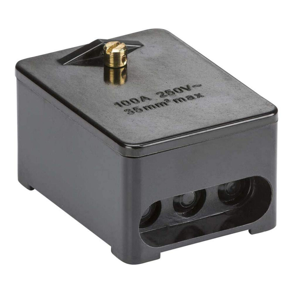 100A 1 X 5-Way (Single Pole) Service Connector Block - Brass Terminals 5055832955528
