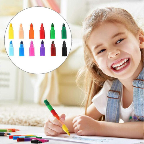 Stacking Crayons Stackable Buildable Crayons Colored Crayons for School Office Supplies (12 Count) 2