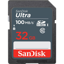 Ultra 32GB SDHC Memory Card, up to 100MB/s, Class 10, Black/Grey