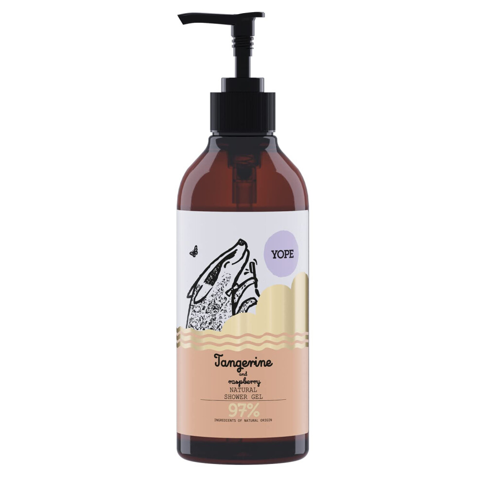 Yope Natural Shower Gel | Neutral Ph | Ultra-Gentle Cleansers| Tangerine Extract | Plant Glycerine | Vegan Formula| 97% Natural Ingredients | Tangerine And