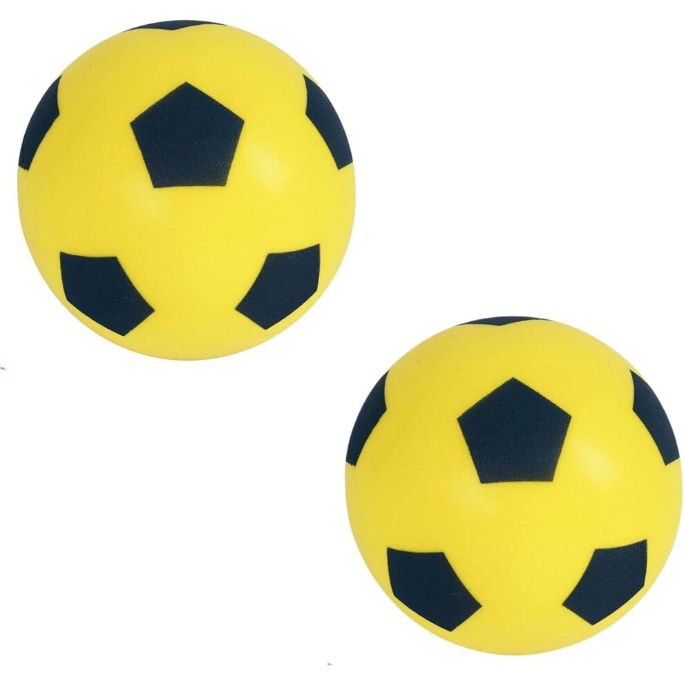 Fun Sport 2-Pack Yellow Foam Footballs | Soft Sponge Soccer Balls for Indoor & Outdoor Play | Lightweight & Durable for Games & Fun | Safe for Kids &