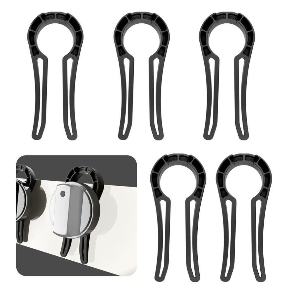 (black) Gas Stove Safety Knob Lock, Baby Proof Stove Oven Locks, Kids Proof Stove Guard, Clear (pack Of 5)