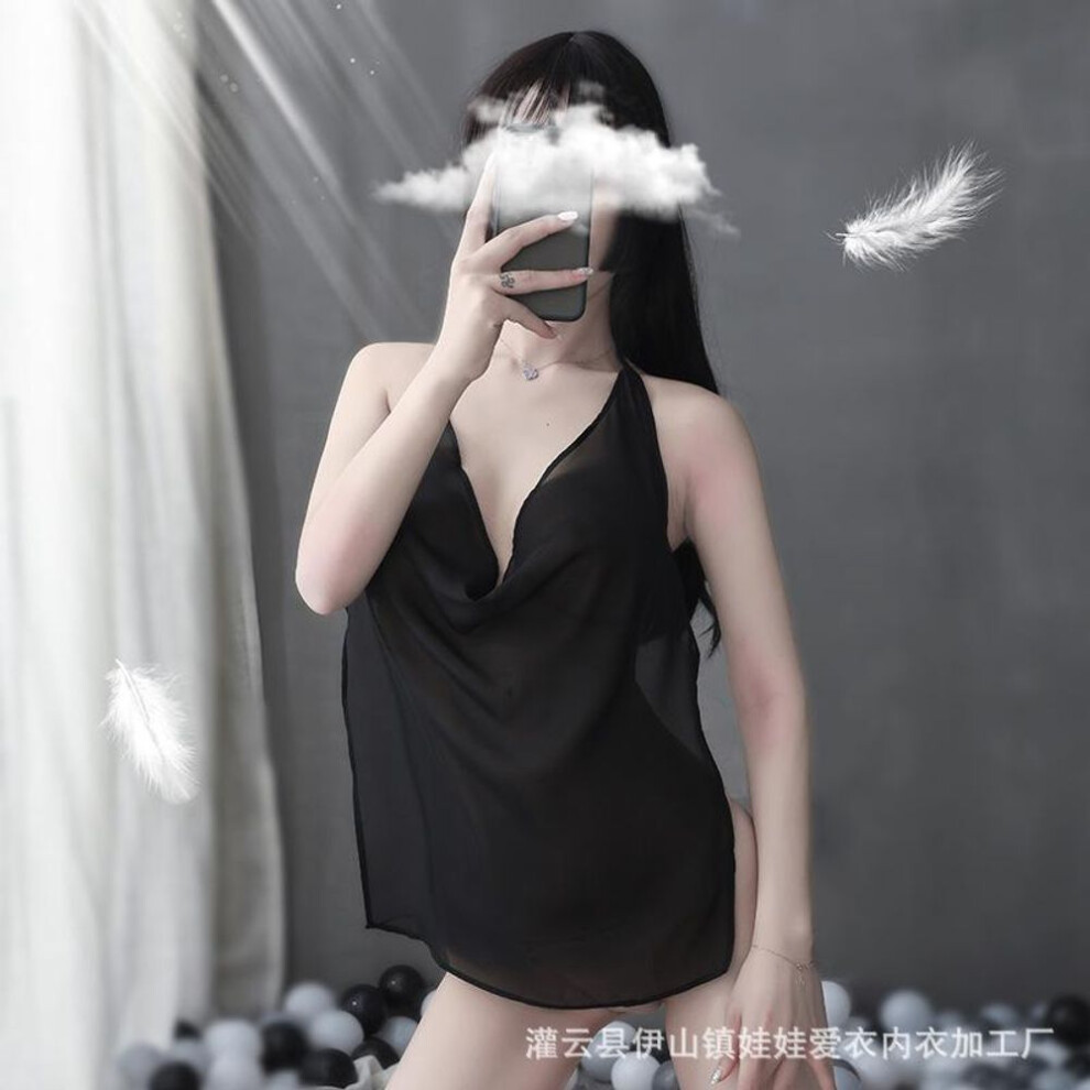 Yarn perspective hot belly pocket female sexy adult set court classical suspender passion