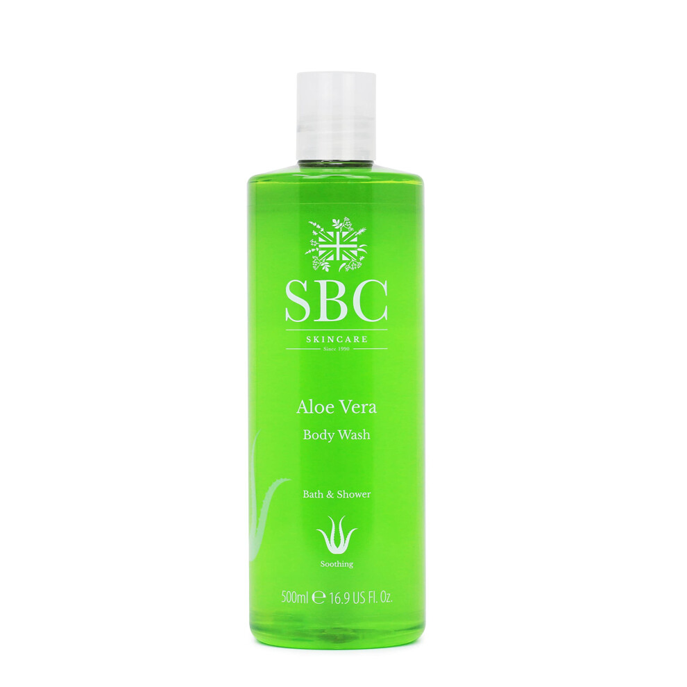 Aloe Vera Body Wash 500ml, Soothing, Cooling After Sun Shower Gel, Family Friendly Hydrating Aloe Vera Shower Gel