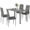 Homcom HOMCOM 5 Piece Dining Set Table and 4 Chairs Set for 4 Persons Kitchen Glasstop 9