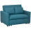 Homcom HOMCOM 2 Seater Sofa Bed Convertible Bed Settee with Cushions, Pockets, Blue 8