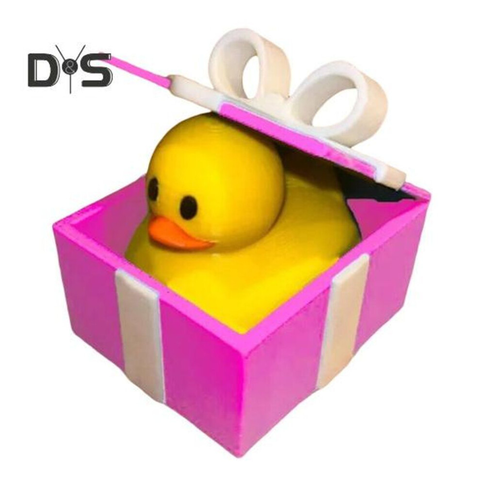 (purple) 3D Printed Duck Ornament Duck In Gift Box Decoration Tabletop Gift Box With Duck Inside For Car Office Decor Christmas Gift