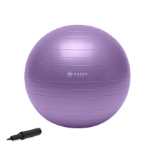 Gaiam 05-51980 Total Body Balance Ball Kit - Includes 55cm Anti-Burst Stability Exercise Yoga Ball Air Pump & Workout Video - Purple