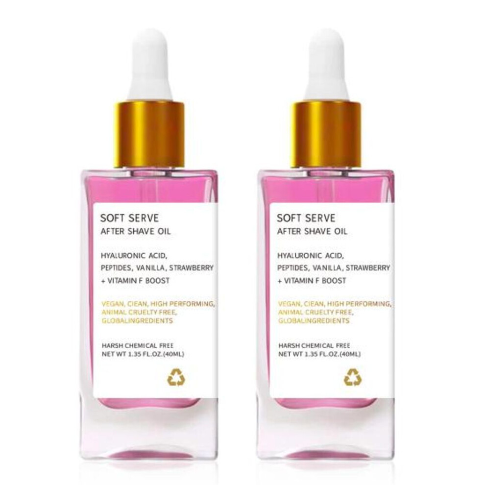 2pcs Strawberry Vanilla After Shave Oil For Smooth Skin Essential Oils Hydrating After Shave Perfume Oil 40ml Gentle Shaving Oil For Men Women