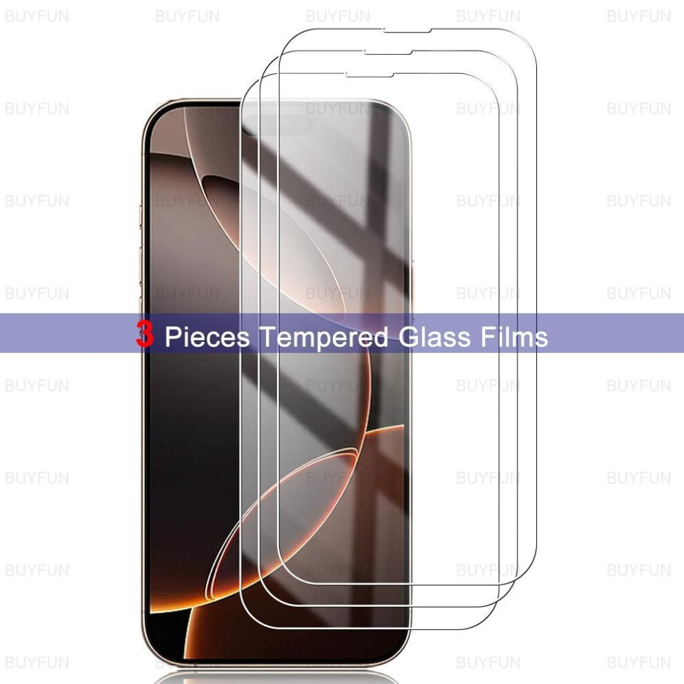 (transparent, for iPhone 16 Pro) 3pcs Tempered Glass Protector For Apple Iphone 16 Pro Max Case Iphone16 Plus 16pro 16promax 2024 6.9inch Clear Protective Film